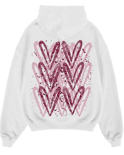 Burgundy Paisley Heart Printed  Hoodie Kids