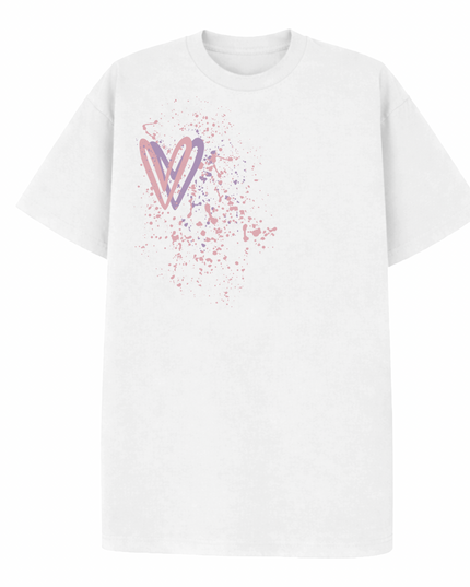 Dark Pastel Heart Printed T-shirt Adult