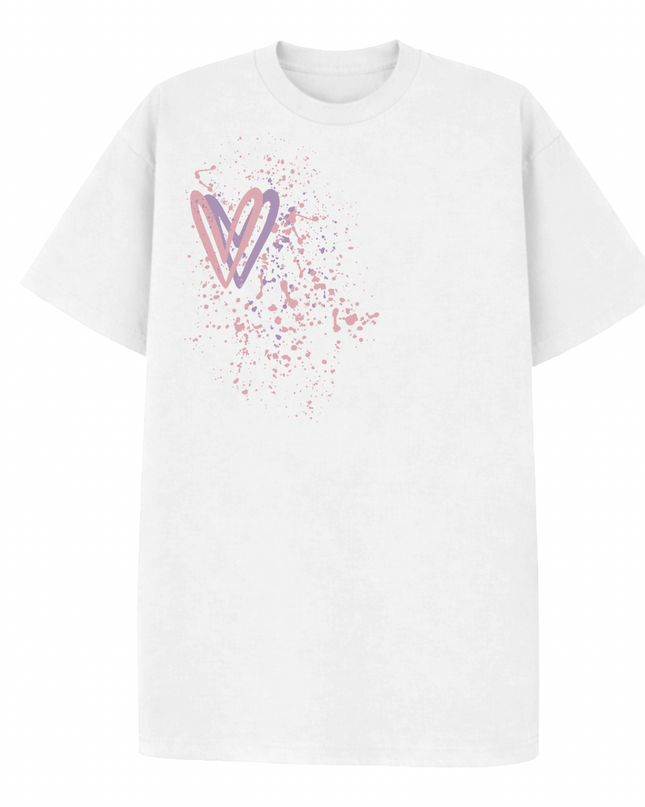 Dark Pastel Heart Printed T-shirt Adult