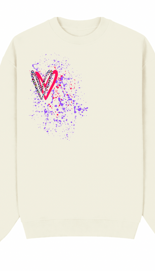 Multicoloured Leopard Print Heart Printed Sweatshirt – image 6