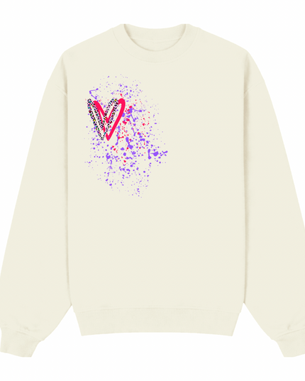 Multicoloured Leopard Print Heart Printed Sweatshirt Adults