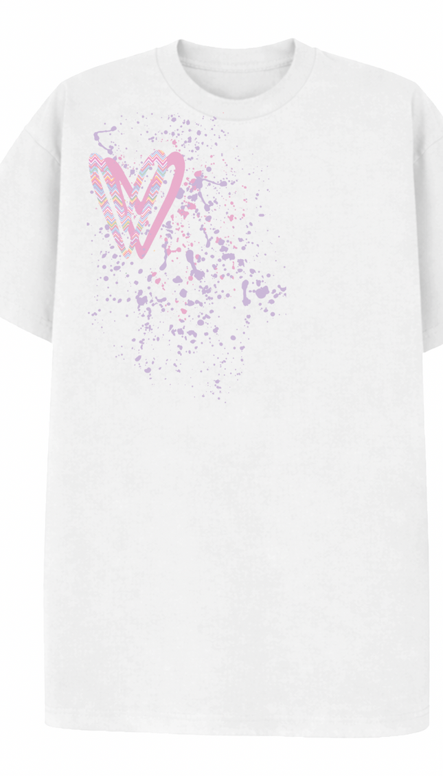 Pastel Zig Zag Heart Printed T-shirt by Miss Runway – image 2