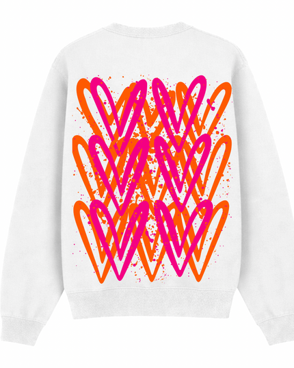 Neon Heart Printed Sweatshirt Kids