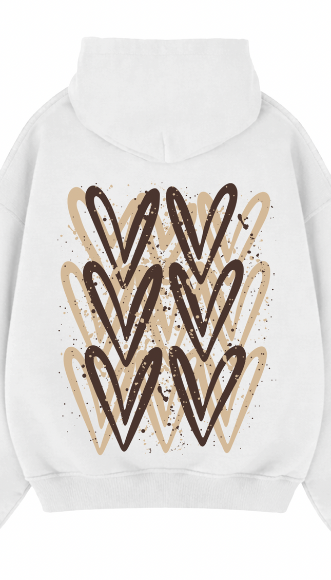 Brown Heart Printed Hoodie – image 7