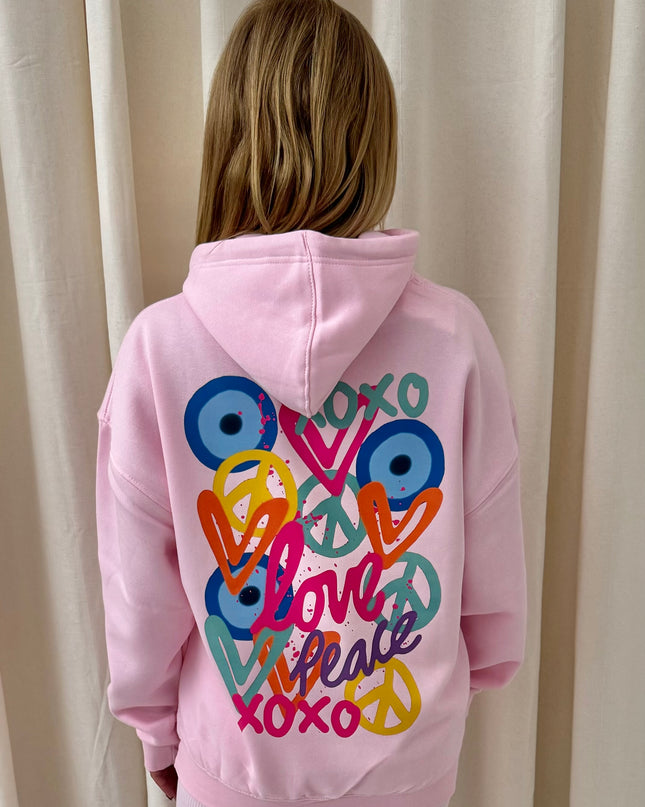 XOXO Graffiti Hoodie Pink