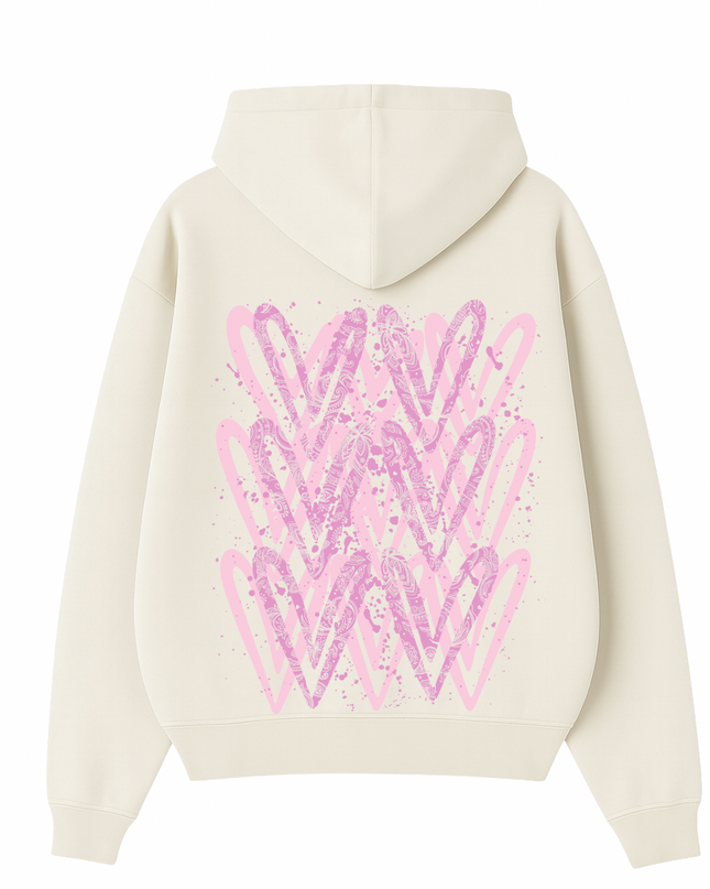 Pink Paisley Heart Printed  Hoodie Kids