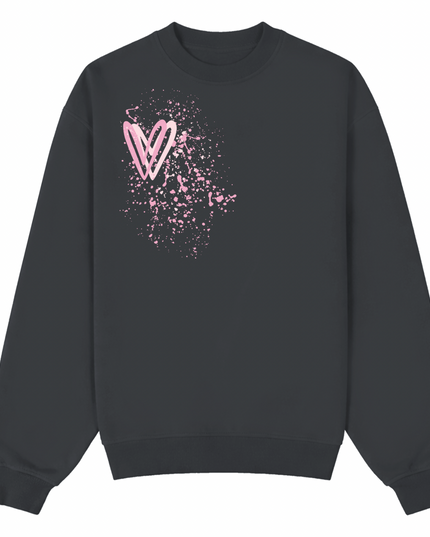 Pink Heart Printed Sweatshirt Kids