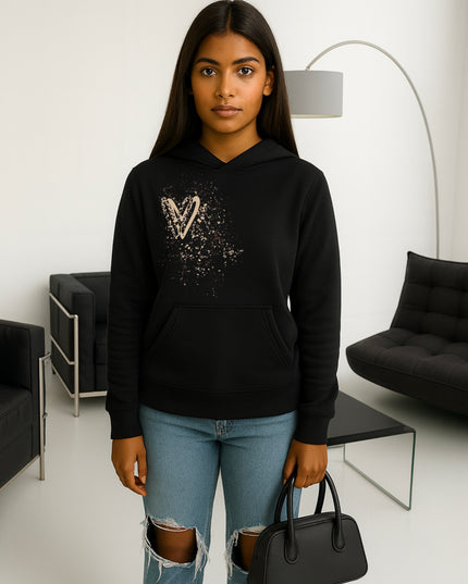 Brown Leopard Heart Printed Hoodie