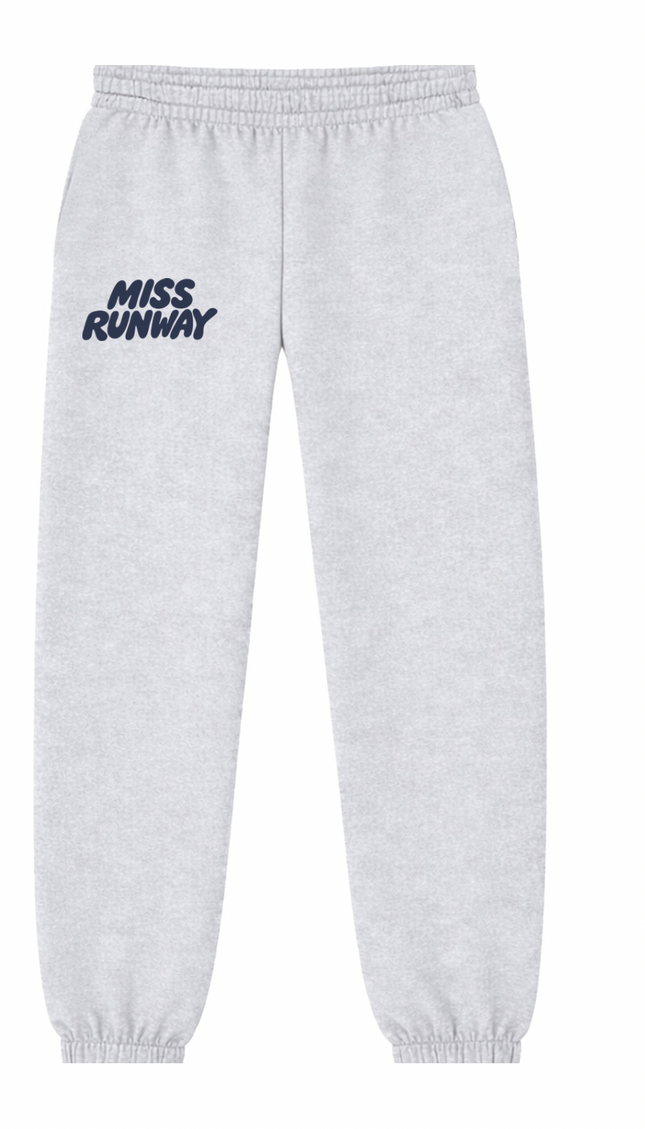 Miss Runway Established Joggers Grey/Navy – adult printed joggers by Miss Runway