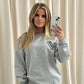 Dark Grey Heart Graffiti Sweatshirt Grey