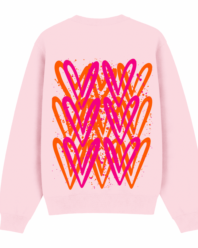 Neon Heart Printed Sweatshirt Kids