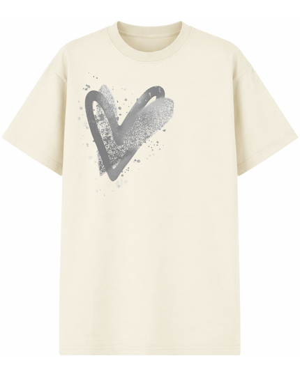 Grey Scatter Heart Printed T-shirt Kids