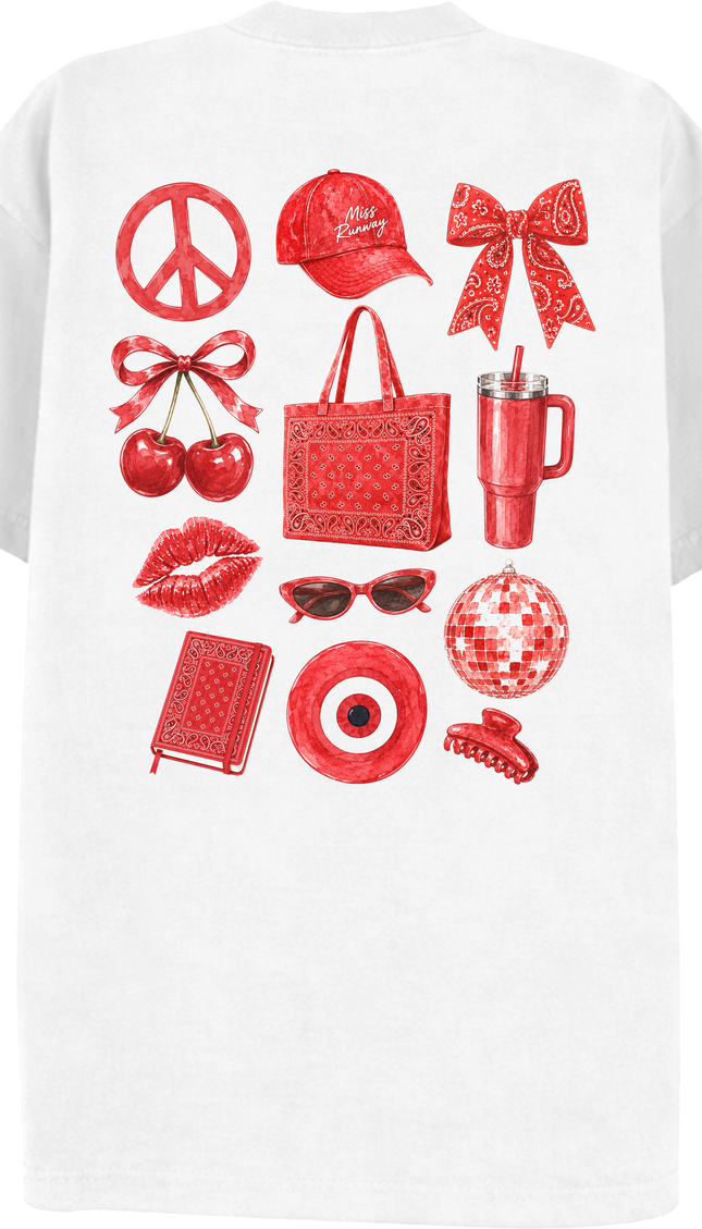 Paisley Reverie T-shirt Red – adult printed t-shirt by Miss Runway