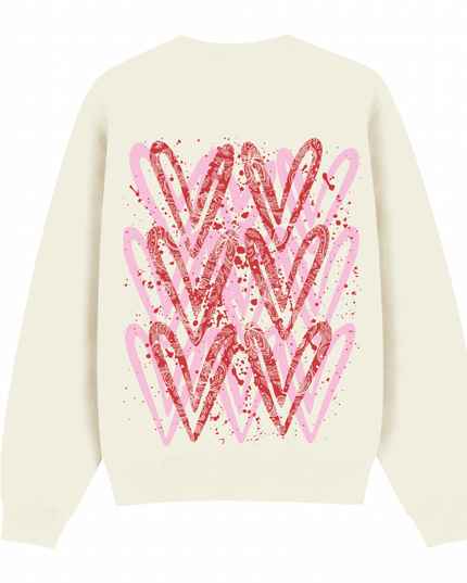 Pink/Red Paisley Heart Printed Sweatshirt Adults