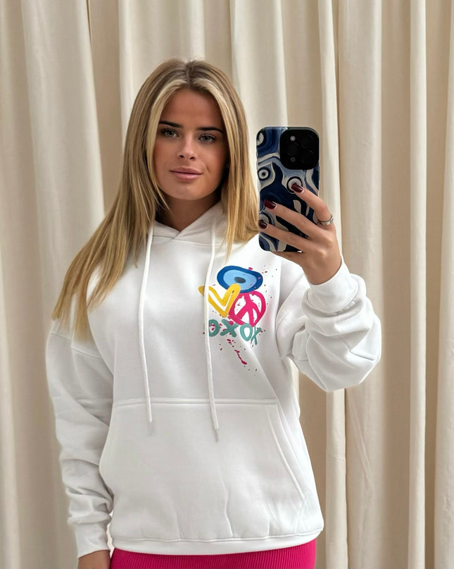 XOXO Graffiti Hoodie White