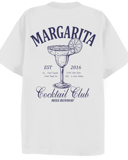 Margarita Cocktail Club Printed T-shirt Navy Adult