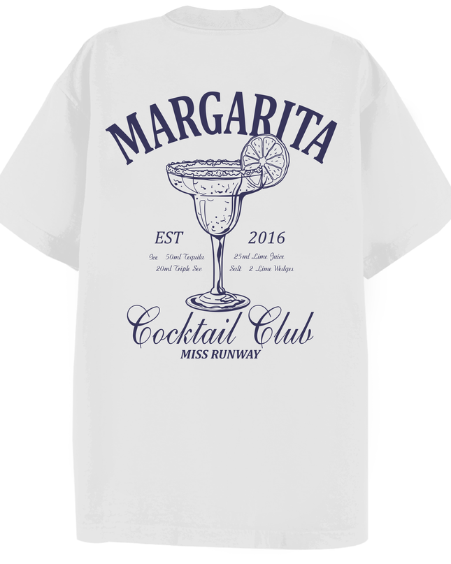 Margarita Cocktail Club Printed T-shirt Navy Adult