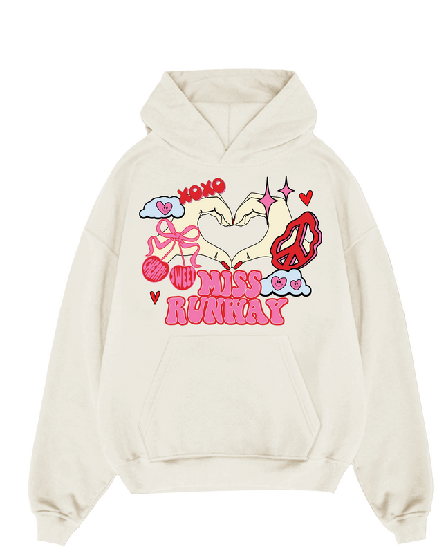 Miss Runway Heart Fingers Hoodie Adults