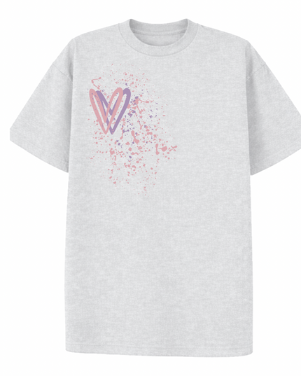 Dark Pastel Heart Printed T-shirt Adult