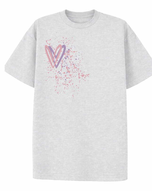 Dark Pastel Heart Printed T-shirt Adult