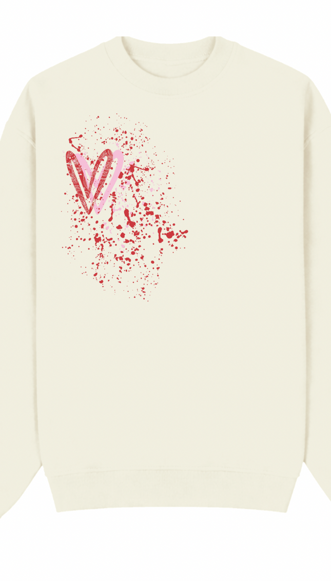 Pink/Red Paisley Heart Printed Sweatshirt – image 4