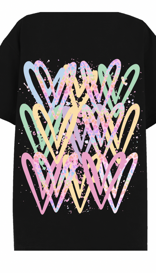 Pastel Leopard Print Heart Printed T-shirt – image 7