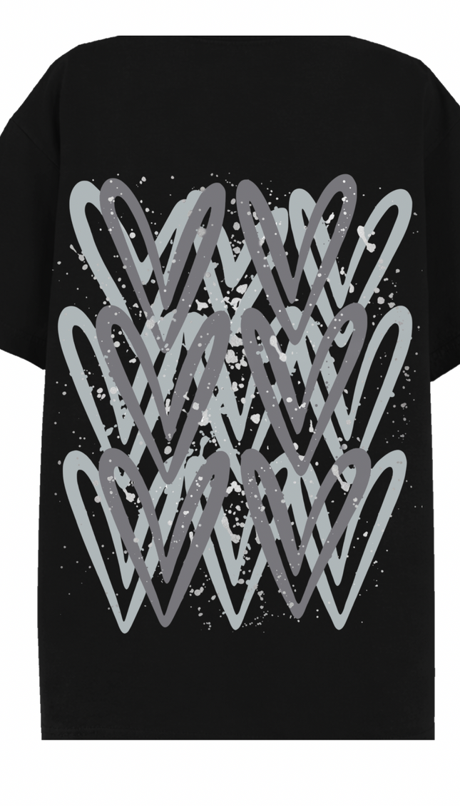Grey Heart Printed T-shirt – image 5