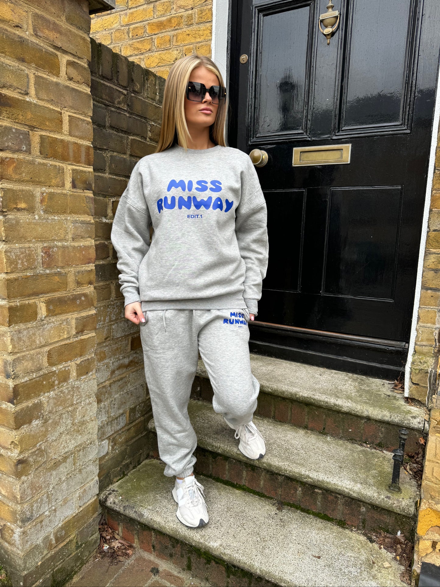 Miss Runway Edit 1 Oversized Sweatshirt Tracksuit Grey/Blue