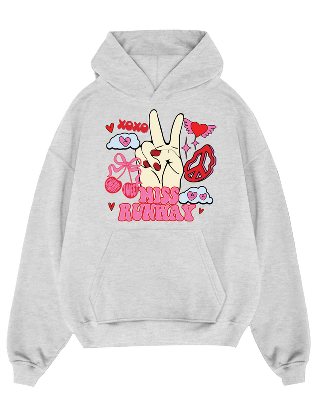 Miss Runway Peace Fingers Hoodie Adults