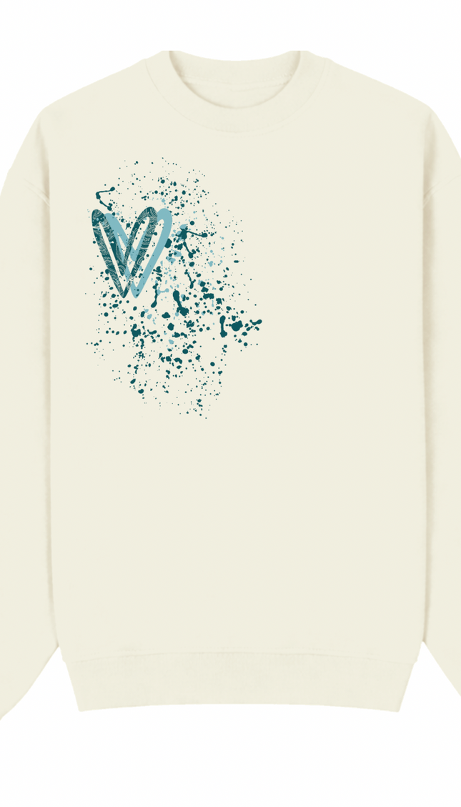 Teal Paisley Heart Printed Sweatshirt – image 4