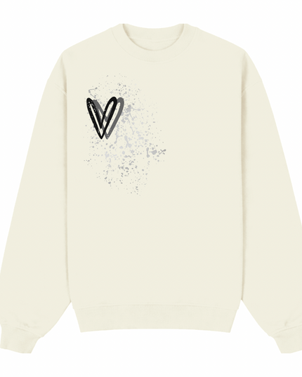 Black Heart Printed Sweatshirt Kids