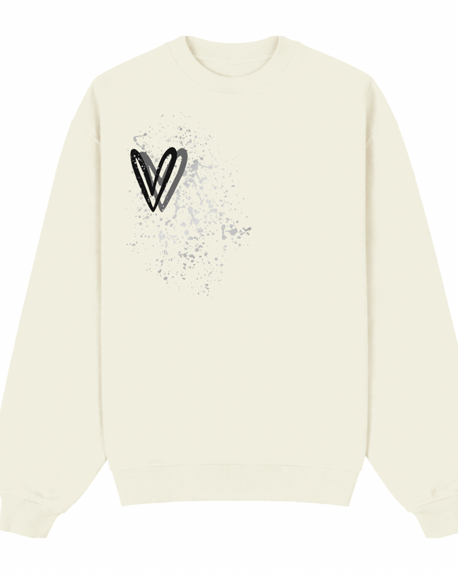 Black Heart Printed Sweatshirt Kids