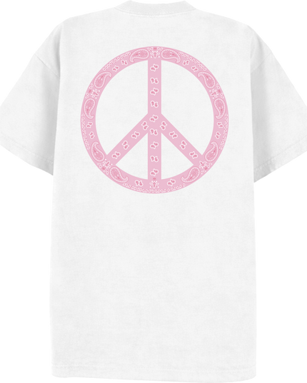 Paisley Peace T Shirt Baby Pink