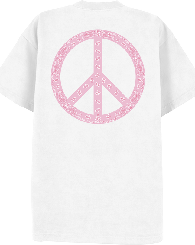 Paisley Peace T Shirt Baby Pink