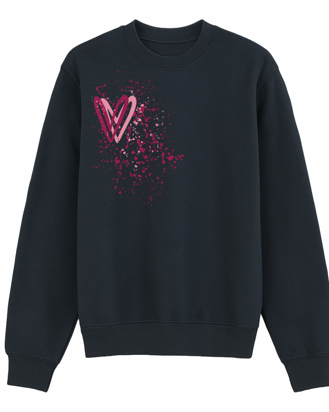 Dark Multicoloured Heart Printed Sweatshirt Kids