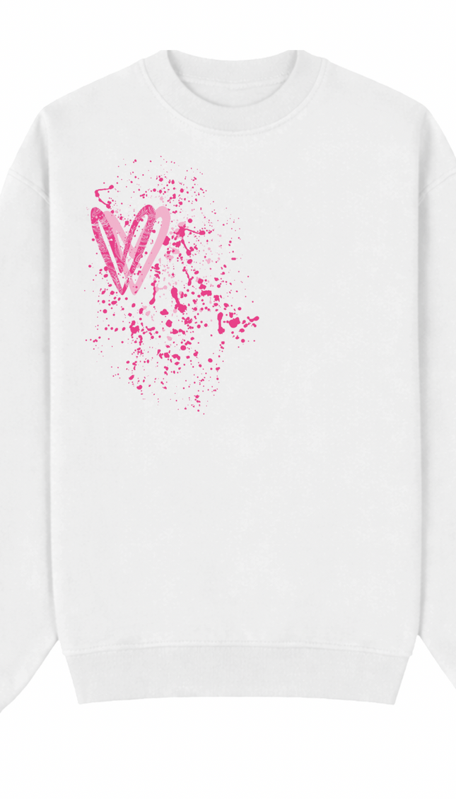 Hot Pink Paisley Heart Printed Sweatshirt by Miss Runway – image 2