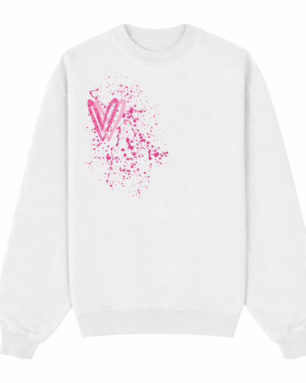 Hot Pink Paisley Heart Printed Sweatshirt Kids
