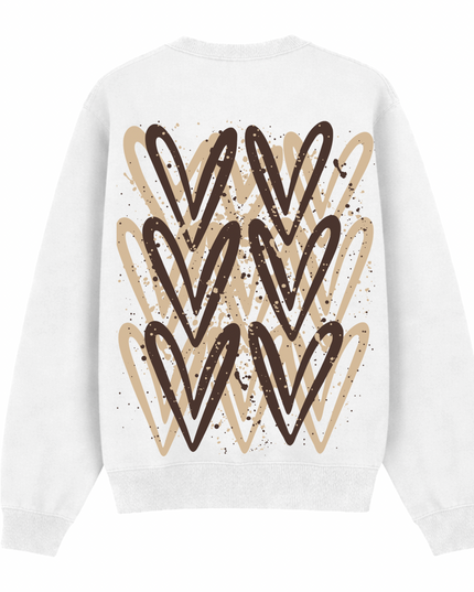 Brown Heart Printed Sweatshirt Adults