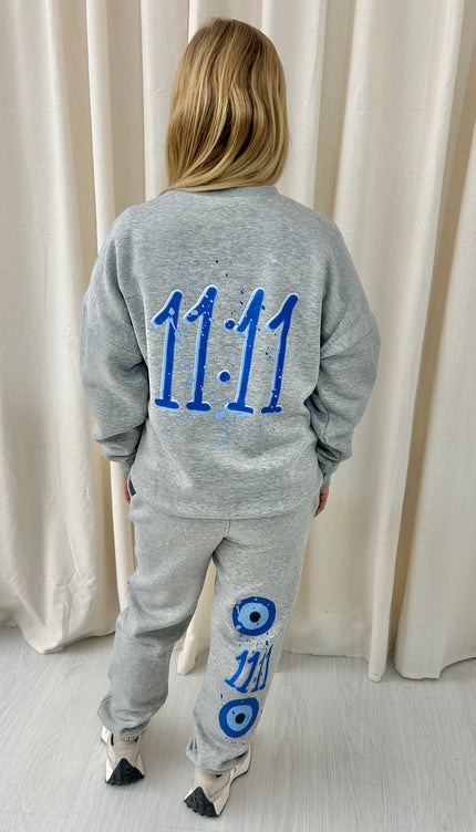 11:11 Graffiti Sweatshirt Tracksuit Grey