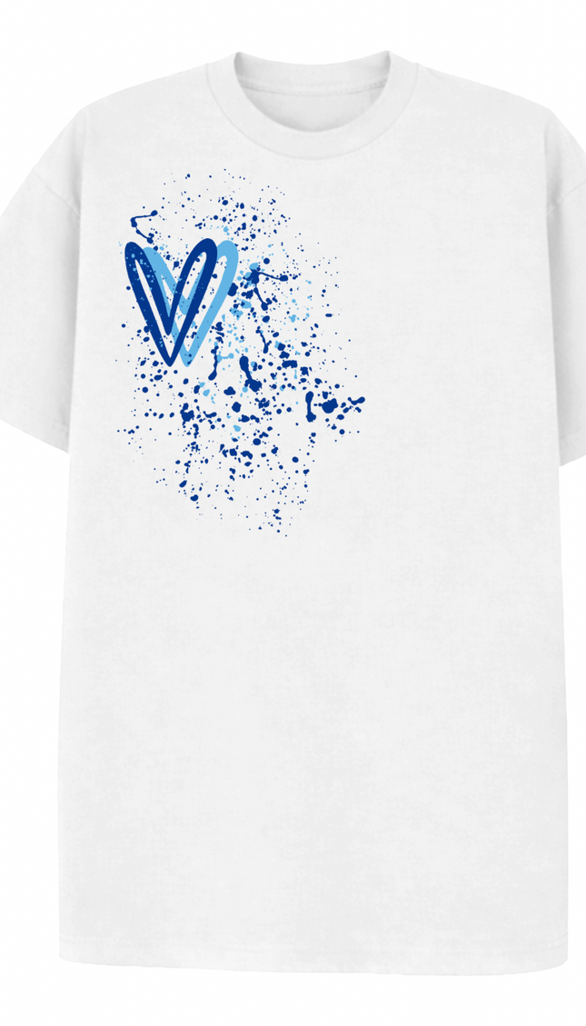 Royal Blue Heart Printed T-shirt – image 4