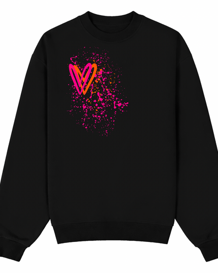 Neon Heart Printed Sweatshirt Kids