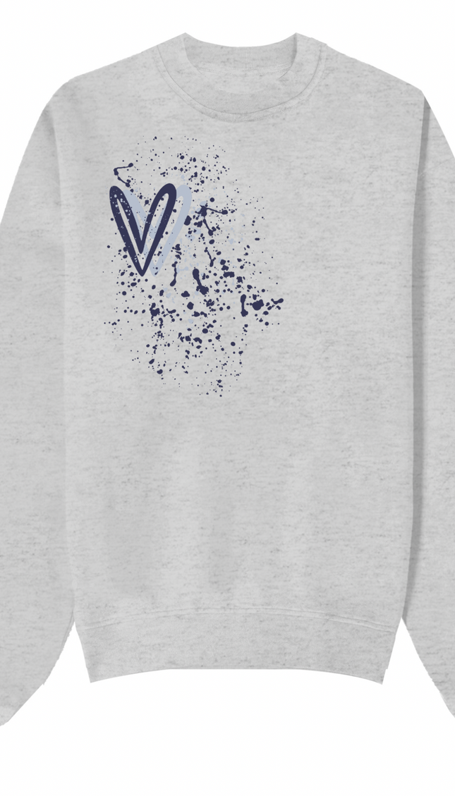 Navy Heart Printed Sweatshirt – image 8