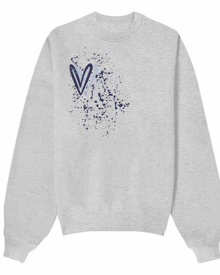 Navy Heart Printed Sweatshirt Kids