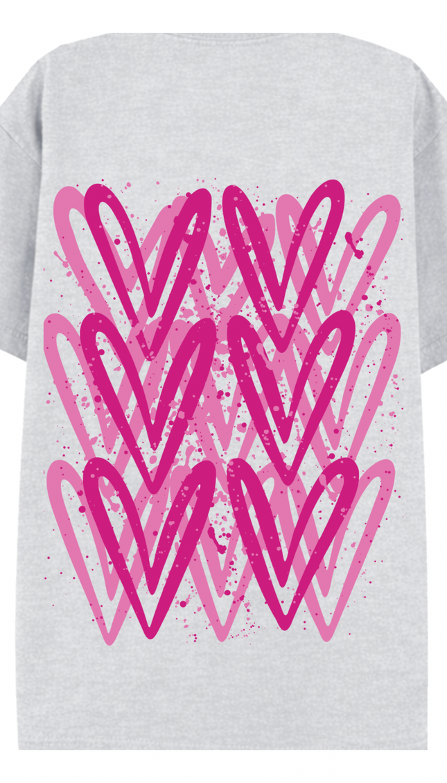 Hot Pink Heart Printed T-shirt – image 7