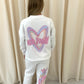 Miss Runway Pastel Heart Graffiti Sweatshirt Tracksuit White