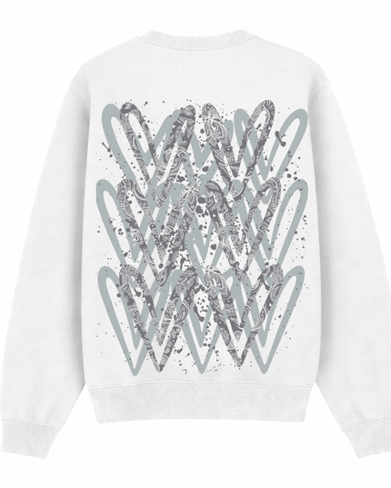 Grey Paisley Heart Printed Sweatshirt Adults