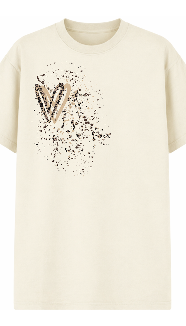 Leopard Print Heart Printed T-shirt – image 6