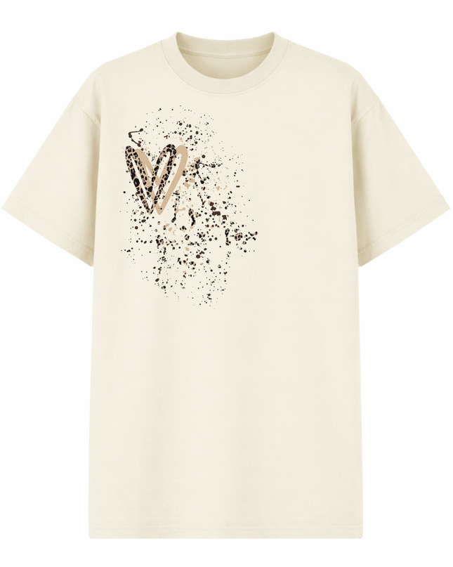 Leopard Print Heart Printed T-shirt Adult
