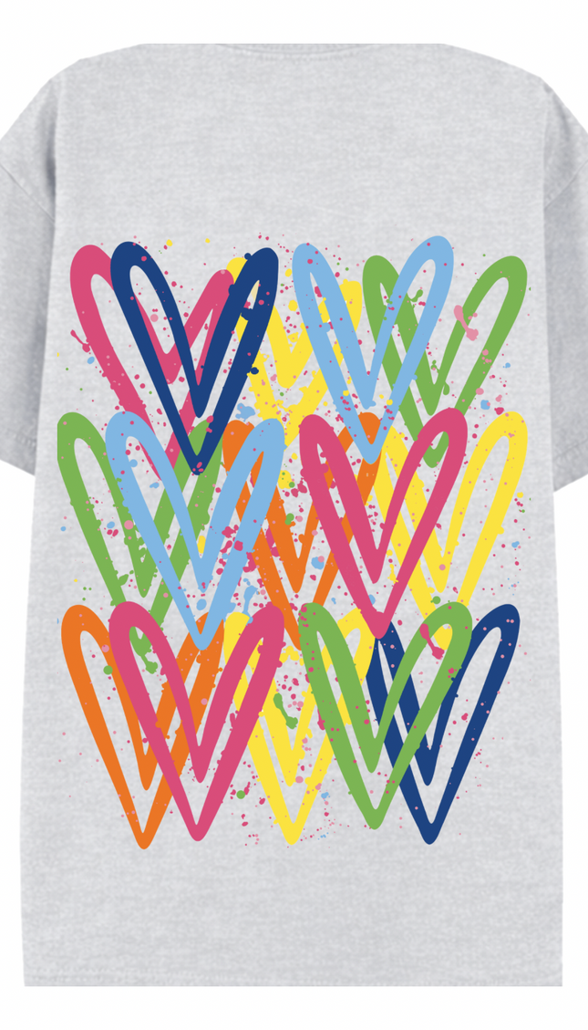 Multicoloured Heart Printed T-shirt – additional view