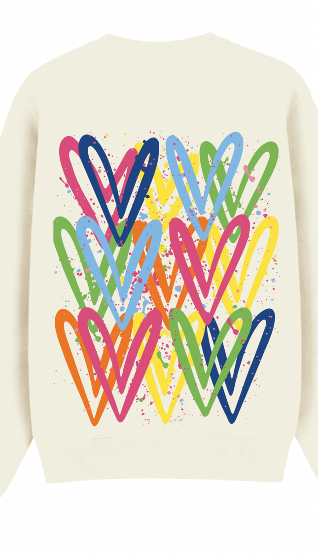 Multicoloured Heart Printed Sweatshirt – image 5